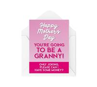 Tongue in Peach Tarjetas divertidas para el día de la madre, You Going to Be A Granny Prank, tarjeta de felicitación para él para ella, humor de comedia risa banter broma, CBH125