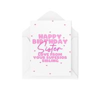 Tongue in Peach Tarjetas divertidas para hermanas - Feliz cumpleaños hermana amor de tu hermano superior - Tarjetas de hermano - Tarjetas de cumpleaños - CBH1942