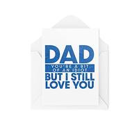 Tongue in Peach Tarjetas divertidas para papá - You're a Bit of an Idiot But I Still Love You - Dad Banter - Tarjeta del día del padre - CBH1672