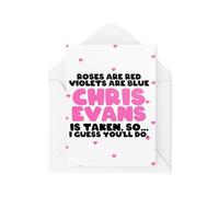 Tongue in Peach Tarjetas divertidas para parejas, aniversario de San Valentín, rosas son violetas rojas son azules Chris Evns So You'll Do - Celebrity Crush - CBH2067