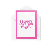 Tongue in Peach Tarjetas para el día de la madre - I Bloody Love You Mum - Tarjetas para mamá - Tarjeta para madrastra - Tarjeta de cumpleaños para mamá - Tarjeta de agradecimiento - CBH1577