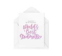 Tongue in Peach Tarjetas para madrina - Tarjetas de cumpleaños para padrinos - Feliz cumpleaños de la mejor madrina del mundo - Tarjeta de cumpleaños - Tarjetas lindas - CBH2016