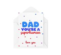 Tongue in Peach Tarjetas para papá - Tarjetas del día del padre - Dad You're a Superhuman - Tarjetas de papá - Tarjetas de cumpleaños para papá - Tarjetas para papá - CBH1950