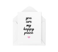 Tongue in Peach Tarjetas románticas, tarjetas de socio, tarjetas de agradecimiento, You Are My Happy Place, tarjetas de pensar en ti, tarjeta de novia y novio, CBH2086