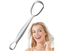 Tongue Scraper - Hygiene Tool for Breath Removal | Stainless Steel or BPA Free Design with Ergonomic Handle for Daily Cleaning and Gum Care 6.1x1.5 in