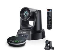 TONGVEO Cámara de conferencia PTZ con Bluetooth Speakerphone y micrófono, zoom óptico de 20x, USB 3.0, HDMI, LAN, PoE, 4K, KI