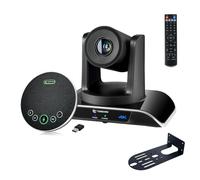 TONGVEO Sistema de cámara 4K PTZ para sala de conferencias, seguimiento automático de IA 20x, zoom 4K, cámara PTZ USB 3.0, salidas HDMI LAN y manos libres Bluetoot con micrófono para grandes reuniones
