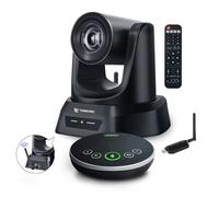 TONGVEO Sistema de cámara de conferencias inalámbrico 5,8 GHz con micrófono Bluetooth, 3 cámaras PTZ 60 fps para conferencias en línea, zoom y Skype OBS fácil de configurar
