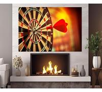 TONGYINLI Cuadro motivacional de dardos, lienzo minimalista para pared, lienzo empresarial, pósteres e impresiones deportivas, decoración de pared de bar (80 x 120 cm/marco interior)