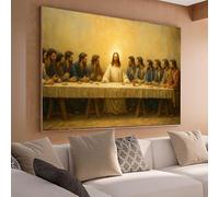 TONGYINLI Lienzo decorativo de La Última Cena, cuadro de Cristo, impresiones bíblicas, decoración religiosa, pósteres inspiradores (70 x 100 cm/marco interior)