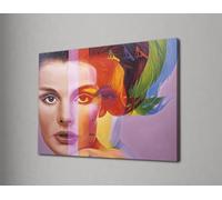 TONGYINLI Pósteres coloridos de retratos de mujer, lienzo abstracto de chica, impresión artística de rostros en capas, pintura femenina moderna para decoración de pared (50 x 75 cm/sin marco)