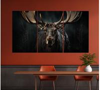 TONGYINLI Pósteres grandes de alce en lienzo, retratos de animales místicos, imágenes artísticas de pared para sala de estar, decoración de pared del hogar, pintura de 20 x 30 cm x 3 sin marco