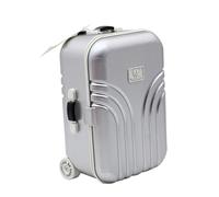 Tongyixin Mini Small trolleys Money Box,Cute Trolley Luggage Organiser,Simulation Travel Suitcase Piggy Bank,Trolley Suitcase for Saving Money,Funny Birthday Gifts(Silver)