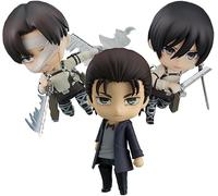 Tongyundacheng 3 Figuras de Anime Eren Jaeger/Levi Figura de acción, Dibujos Animados Anime PVC Personajes Modelo Figura Coleccionable Decoraciones de Escritorio, 10 cm