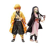 Tongyundacheng Anime 16 cm Kamado Nezuko Agatsuma Zenitsu Figura de acción, Kimetsu No Yaiba PVC Modelo Colección Estatua Adornos de Escritorio, 2 Piezas