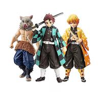 Tongyundacheng Anime 16 cm Tanjiro Zenitsu Inosuke Figura de acción, Kimetsu No Yaiba PVC Modelo Colección Estatua Adornos de Escritorio, 3 Piezas