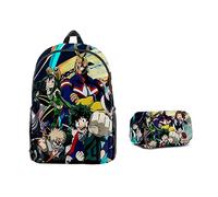 Tongyundacheng Anime My Hero Academia - Mochila escolar para niños con estuche para lápices, bolsa de libros para niños y niñas, regalos para fanáticos, Tipo 19, 47*31*18cm(Backpack)