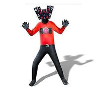 Tongyundacheng Disfraz de Toilet para niños y adultos, traje de Titán Speakerman TV Man Cameraman Cosplay traje de Halloween con la cabeza