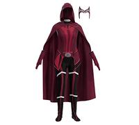 Tongyundacheng Wanda Maximoff - Disfraz de bruja escarlata, disfraz de cosplay de capa roja con tocado, disfraz de Wanda de Halloween para mujeres adultas