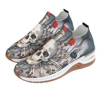 Tongyusm Mujeres Impresas Slip-On de Punto calcetín Zapatillas de Deporte con gráfico bajo-Top Ligero Fresco de Punto Puro Zapato de Caminar Zapatos para el Trabajo Desplazamiento Ocio Diario