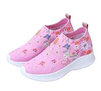 Tongyusm Mujeres Impresas Slip-On de Punto calcetín Zapatillas de Deporte con gráfico bajo-Top Ligero Fresco de Punto Puro Zapato de Caminar Zapatos para el Trabajo Desplazamiento Ocio Diario