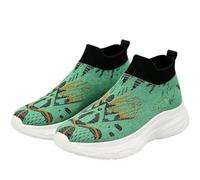 Tongyusm Mujeres Impresas Slip-On de Punto calcetín Zapatillas de Deporte con gráfico bajo-Top Ligero Fresco de Punto Puro Zapato de Caminar Zapatos para el Trabajo Desplazamiento Ocio Diario