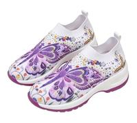 Tongyusm Mujeres Impresas Slip-On de Punto calcetín Zapatillas de Deporte con gráfico bajo-Top Ligero Fresco de Punto Puro Zapato de Caminar Zapatos para el Trabajo Desplazamiento Ocio Diario