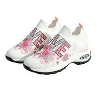Tongyusm Mujeres Impresas Slip-On de Punto calcetín Zapatillas de Deporte con gráfico bajo-Top Ligero Fresco de Punto Puro Zapato de Caminar Zapatos para el Trabajo Desplazamiento Ocio Diario