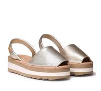 TONI PONS Abarca de Mujer en Piel con Plataforma - ALAIOR-P - Dorado, 36 EU