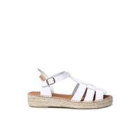 TONI PONS Alpargata estilo cangrejeras para mujer en piel - EMMA - Blanco, 41 EU