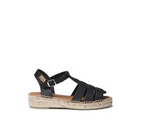 TONI PONS Alpargata estilo cangrejeras para mujer en piel - EMMA - Negro, 38 EU