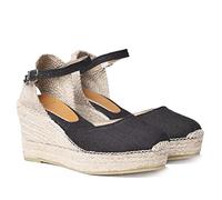 TONI PONS Alpargata para Mujer en Lino - Laia-NT - Negro, 37 EU