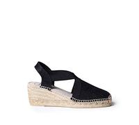 TONI PONS Alpargata para Mujer en Tejido de algodón - Triton - Negro, 37 EU