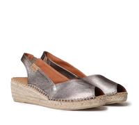 TONI PONS Alpargata Peep Toe de Mujer con cuña en Piel - BERNIA-P - Bronce, 38 EU