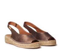 TONI PONS Alpargata Peep Toe de Mujer en Piel Brillante - Erica-AS - Bronce, 38 EU