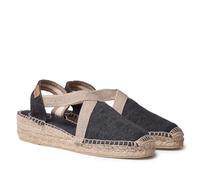 TONI PONS Alpargata Vegana Plana para Mujer en Tejido de algodón - Verdi-V - Negro, 37 EU