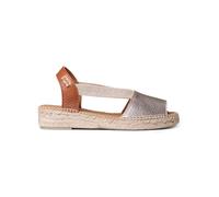 Toni Pons Alpargatas de cuña de mujer de piel con elásticos. Oro 38