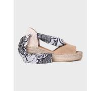 Toni Pons Alpargatas de cuña de mujer de serraje con cintas. Beige 39