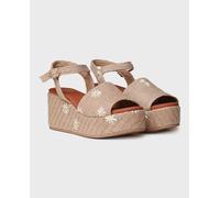 Toni Pons Alpargatas de cuña de mujer de tejido con hebilla. Natural 39