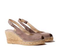 TONI PONS CALPE - Alpargata de cuña para Mujer Estilo Peep Toe elaborada en Ante.