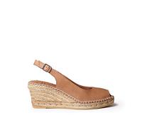 TONI PONS Croacia - Alpargata de cuña para Mujer Estilo Peep Toe elaborada en Piel.