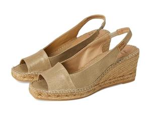 TONI PONS - Sandalia con cuña de esparto,espadril,yute,suela de goma,dedos fuera,destalonada, para: Mujer color: PLATINO talla:38