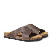 TONI PONS Sandalia Cruzada para Hombre en Piel engrasada - GOL-PE - Caqui, 40 EU