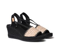 TONI PONS Selva -IP, Alpargata de Yute con cuña para Mujer, Color Negro - Piel/Textil Talla: 39