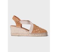 Toni Pons Toni Pons - Alpargatas de cuña de mujer de serraje con bordados. Marrón Talla 44