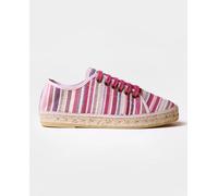Toni Pons Toni Pons - Alpargatas planas de mujer de tejido a rayas con cordones. Rosa Talla 38
