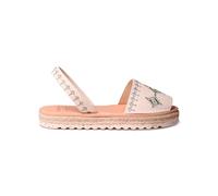 Toni Pons Toni Pons - Menorquinas de mujer de piel con bordados. Beige Talla 37