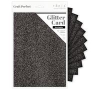 Tonic Studios Craft Glitter Card A4-5 Folios Black Sapphire - Cartulina con Purpurina de 250 g/m² - para Troqueles, Tarjetas, Scrapbooking & Manualidades