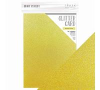 Tonic Studios Craft Perfect Glitter Card A4-5 Folios Sherbert Lemon - Cartulina con Purpurina de 250 g/m² - para Troqueles, Tarjetas, Scrapbooking & Manualidades