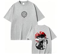 Tonidos Camiseta Anime Hellsing Imprimir Verano Top Suelto Vintage Unisex Oversized Manga Corta Cosplay Ropa para Hombres Mujeres XS-3XL-Grey||XX_l